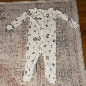 Carter's White One Piece with Cute House Prints